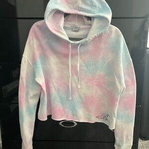 Bellagio Las Vegas Hotel Pastel Tie-Dye Cropped Hoodie Sweatshirt